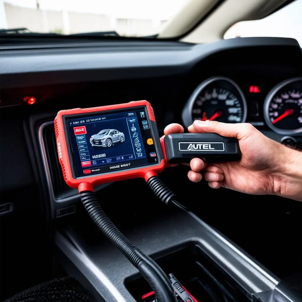 Autel Scanner Connected to Dodge Dakota