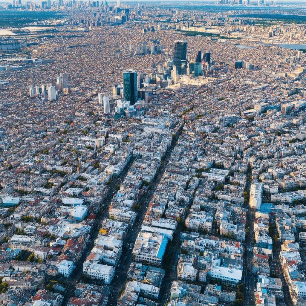 Autel drone cityscape