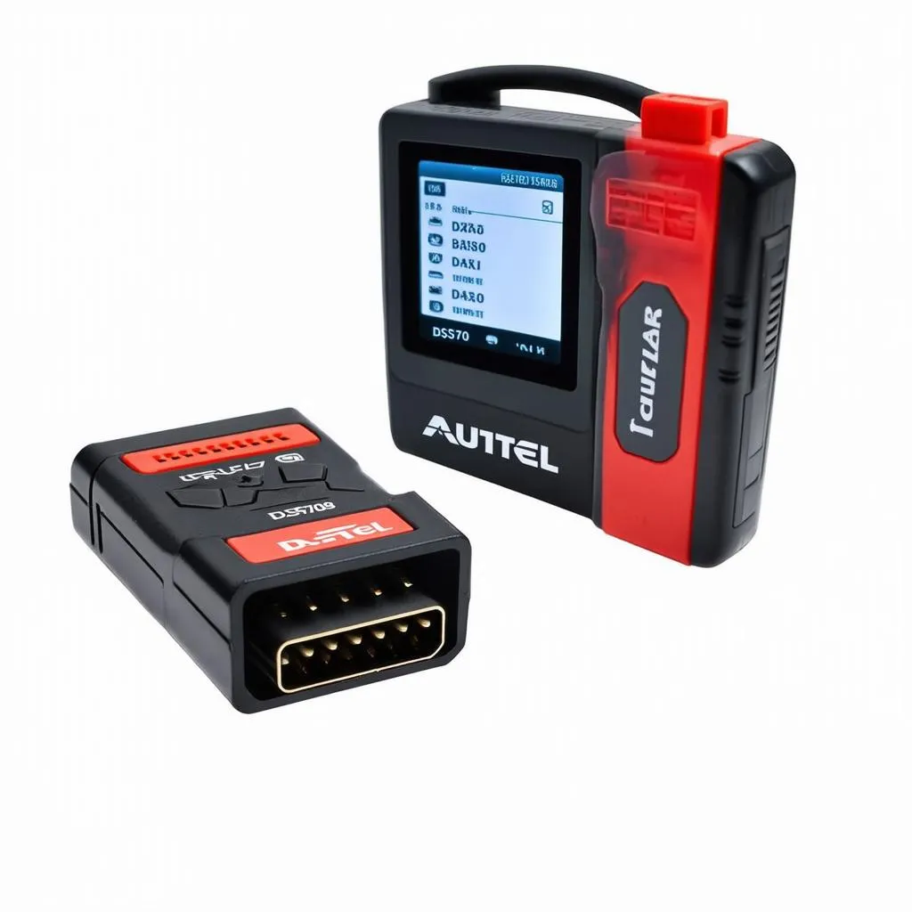 Autel DS708 scanner with OBD1 adapter