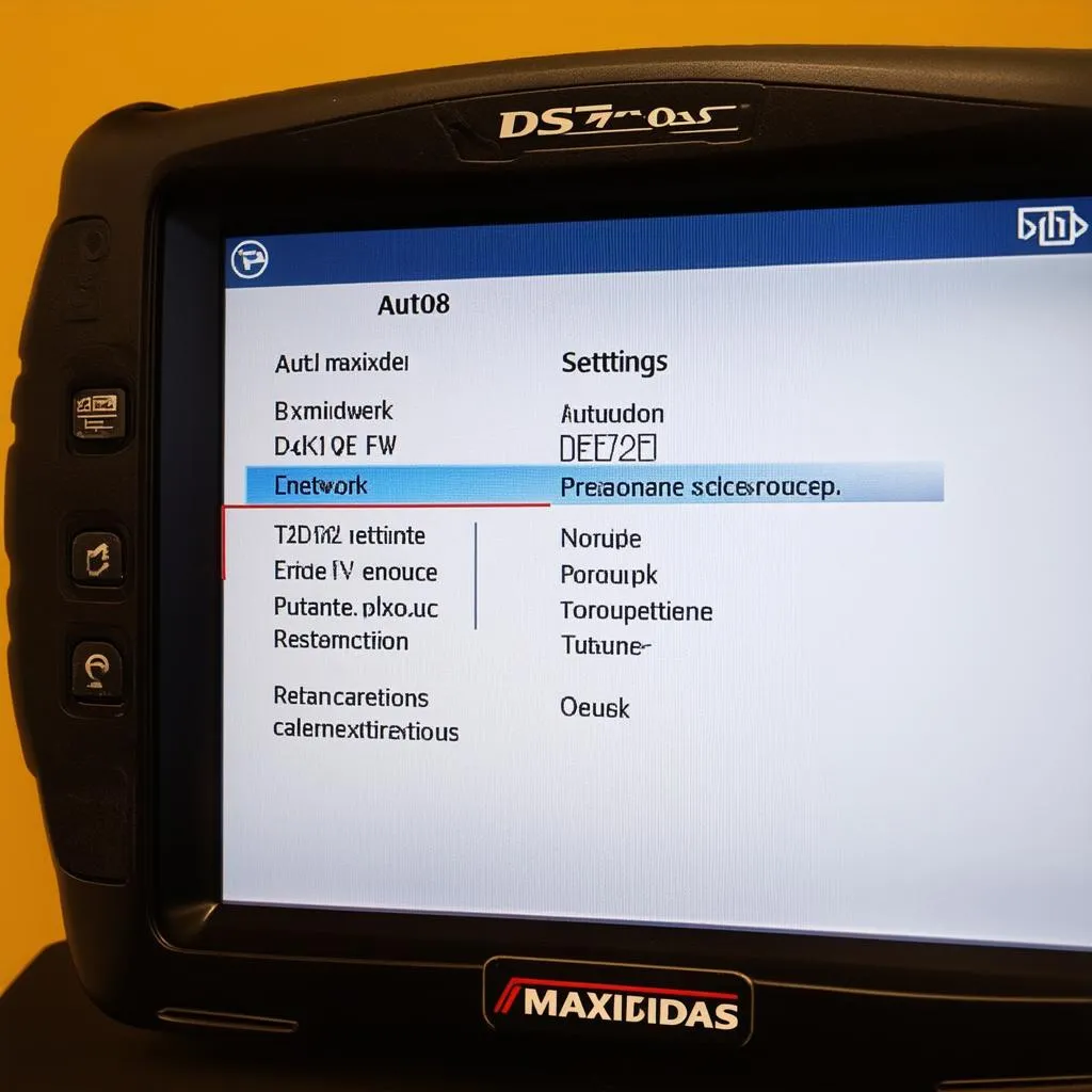 Autel Maxidas DS708 Settings Menu