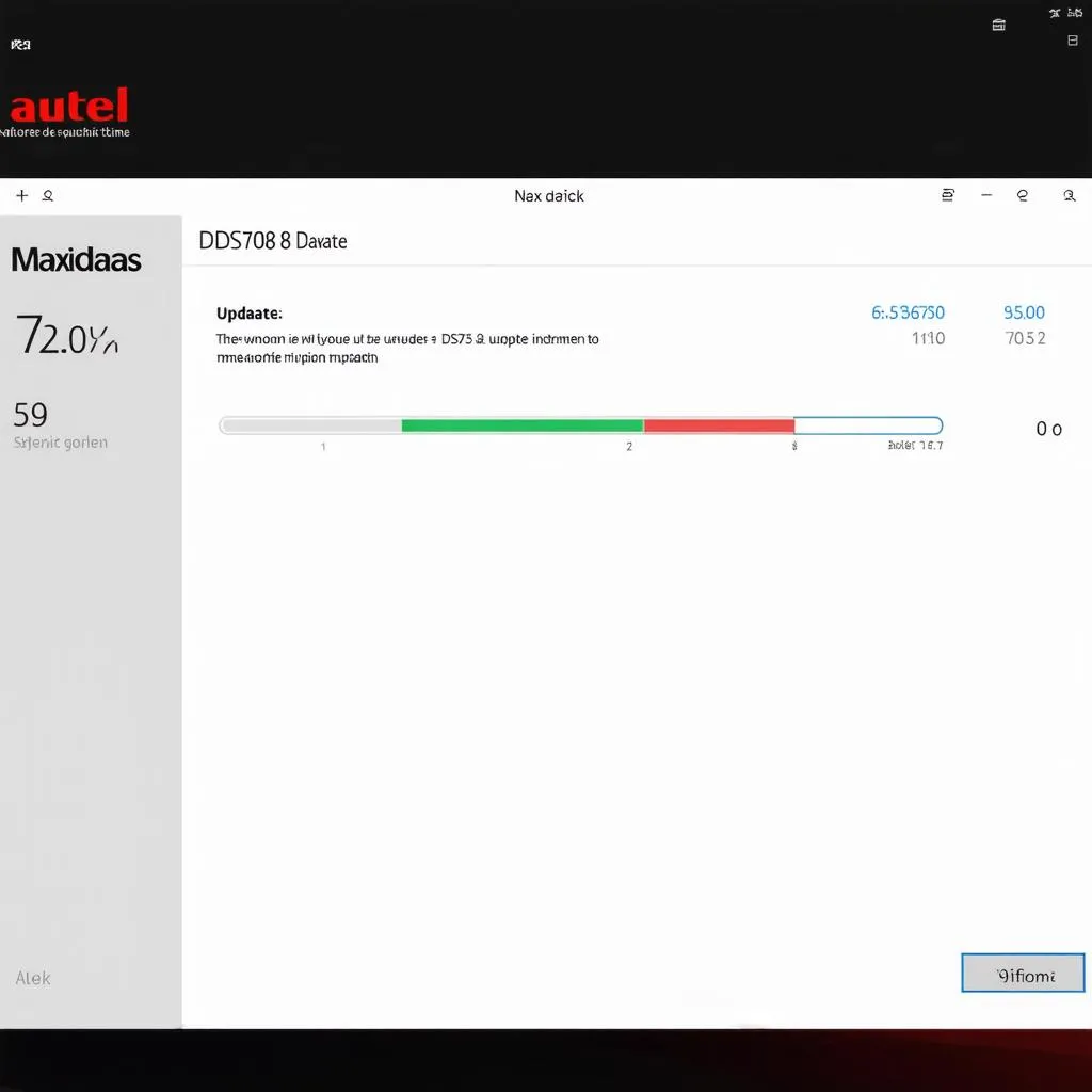 Autel Maxidas DS708 software update screen