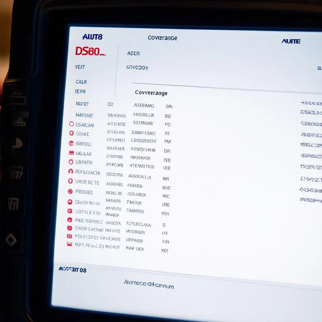 Autel DS808 vehicle coverage list