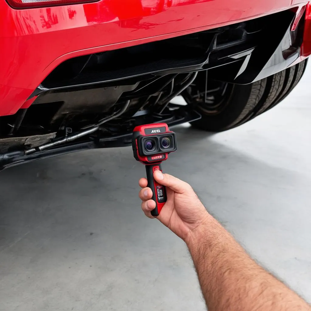 Autel Dual Camera inspecting a car