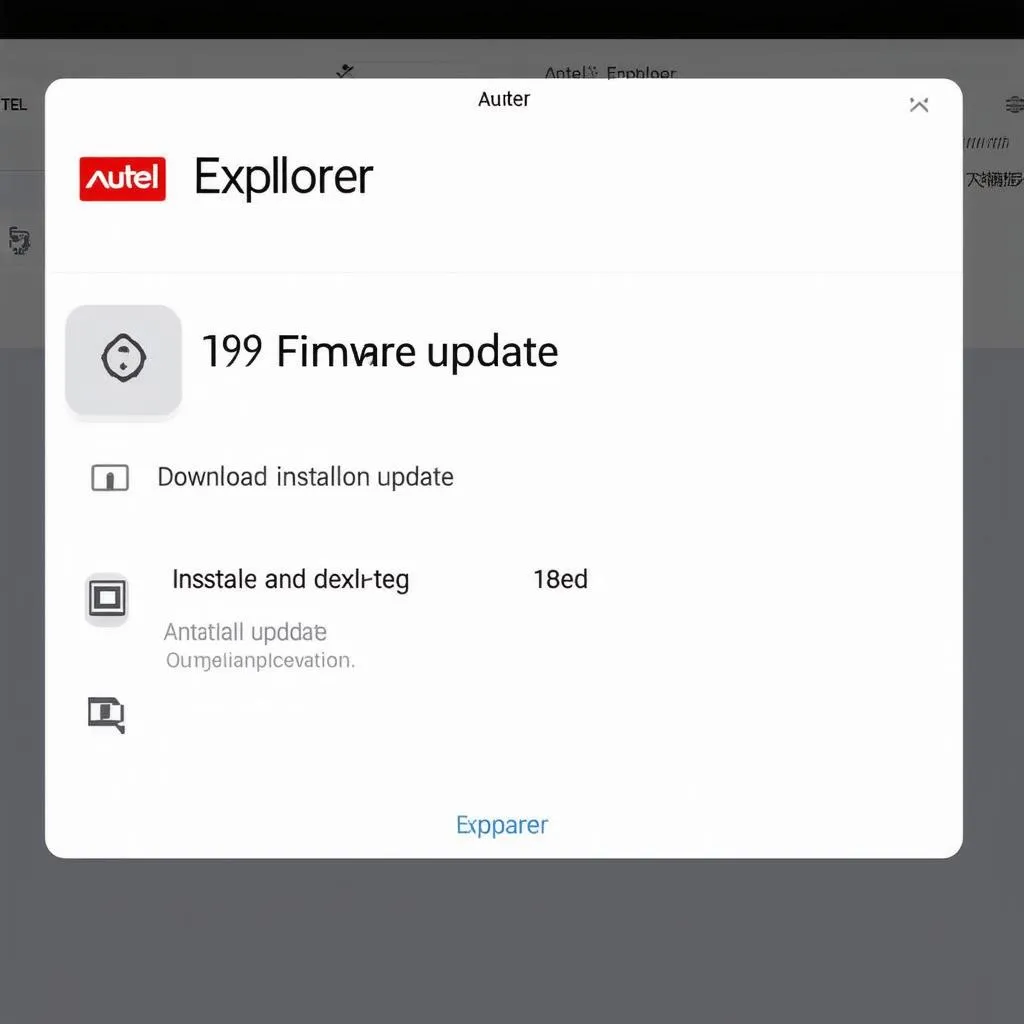 Autel Explorer firmware update screen