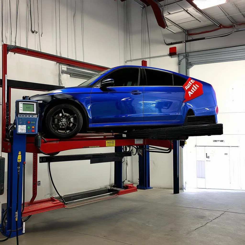 Car Undergoing Emissions Test with Autel Gas Analyzer