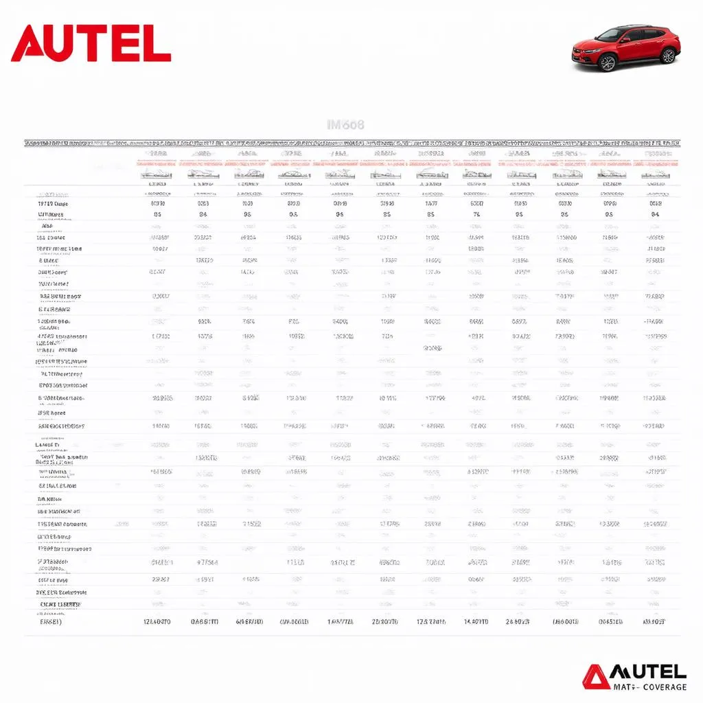 Autel IM608 vehicle coverage