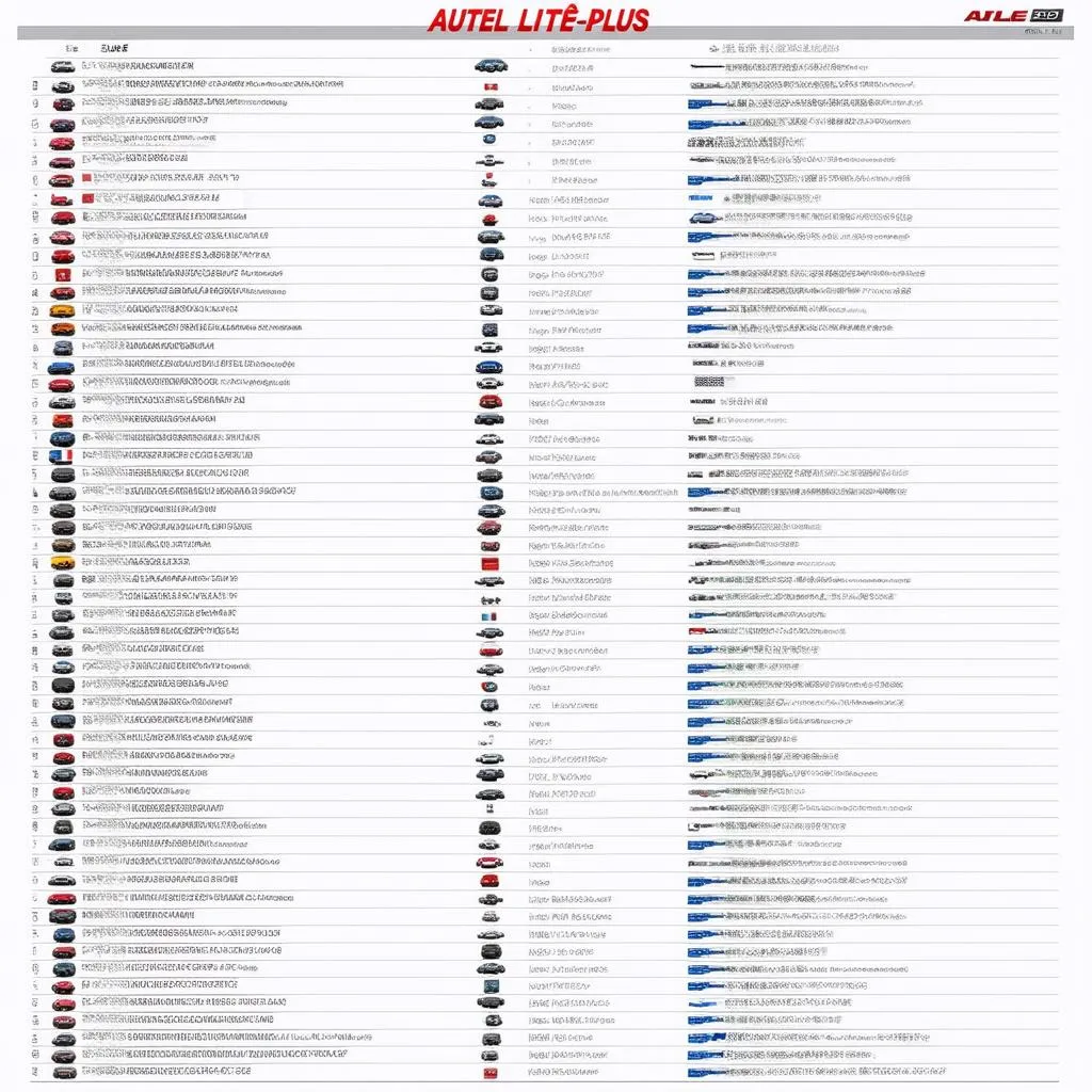 Autel Lite Plus Compatible Cars