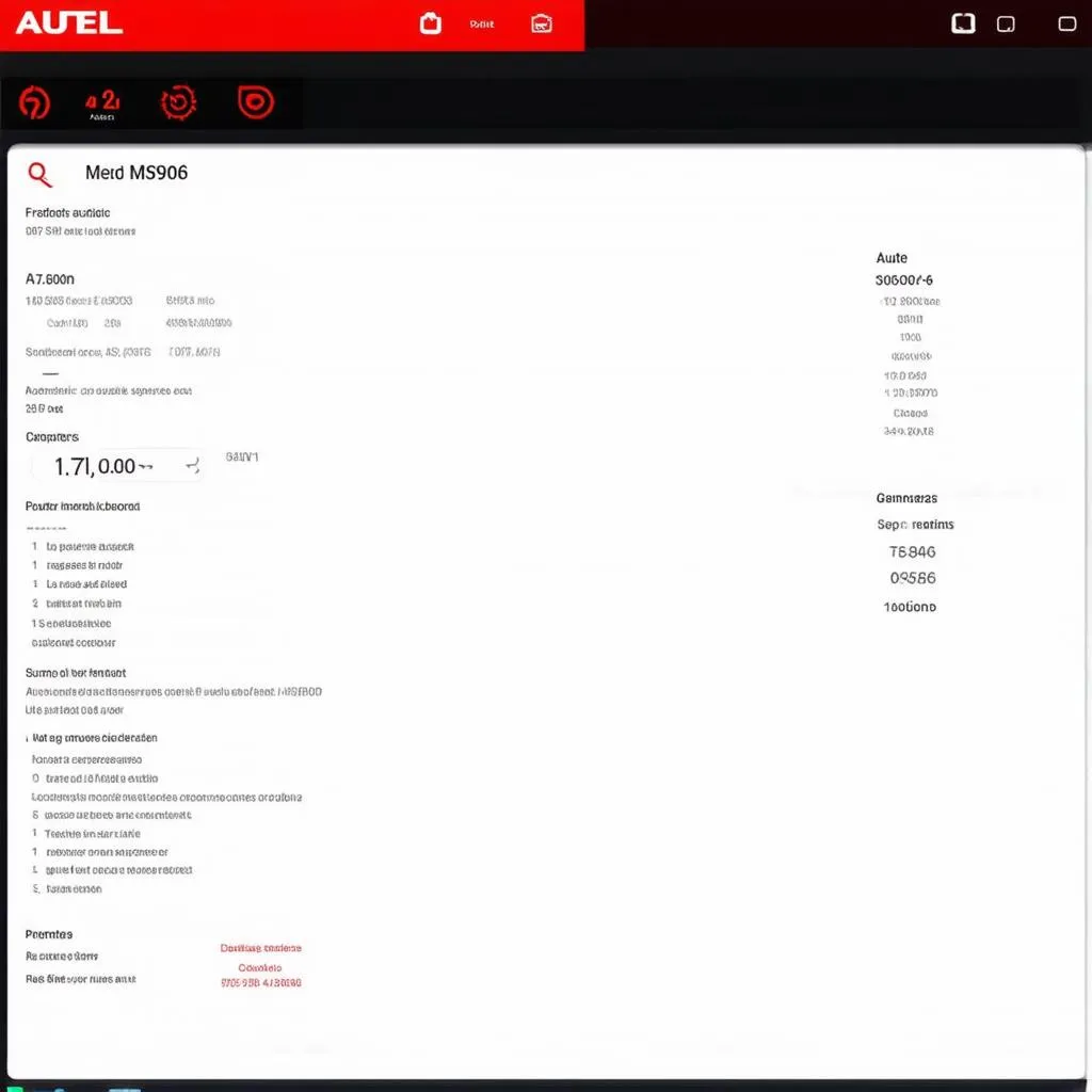 Autel M5906 User Interface