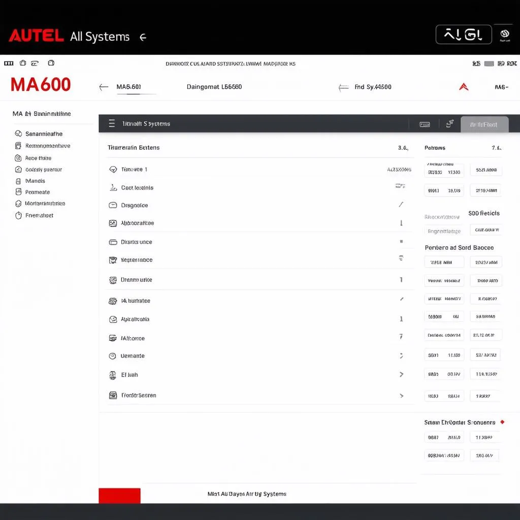 Autel MA600 User Interface