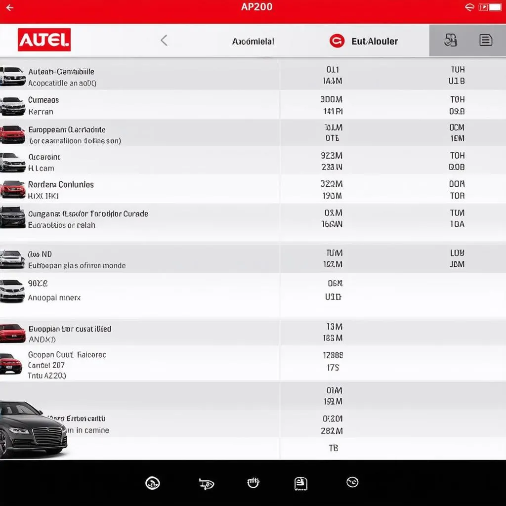 Autel Maxi AP200 App Compatibility List