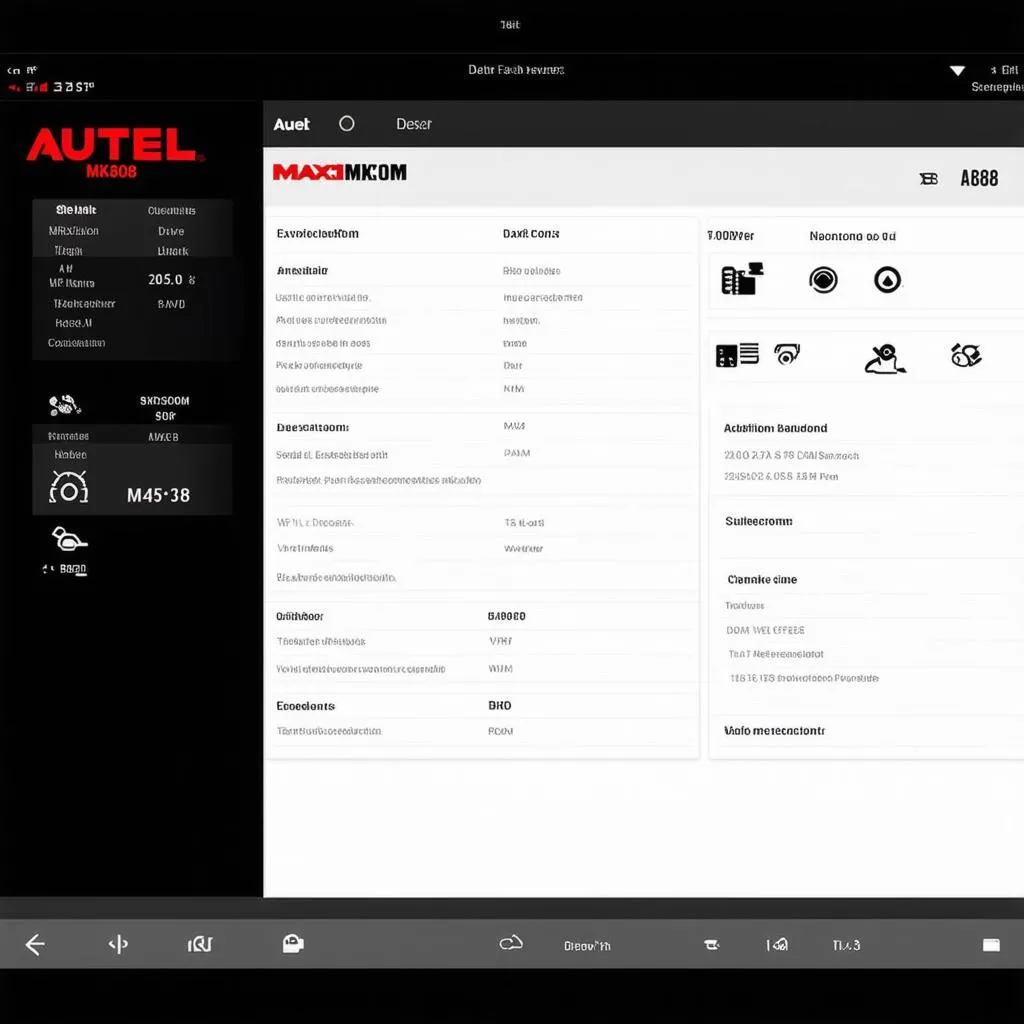 Autel MaxiCOM MK808 Dashboard