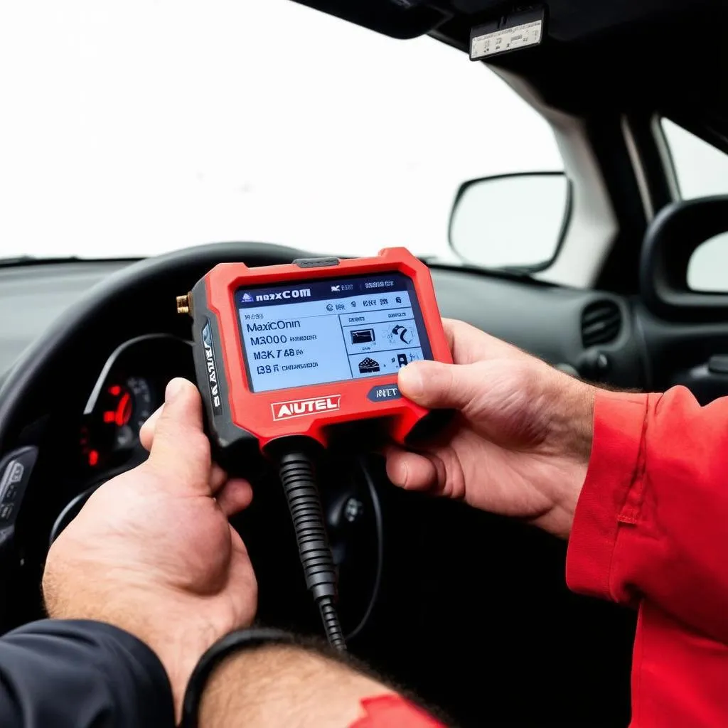 Autel MaxiCOM MK808 Diagnostic Tool In Use