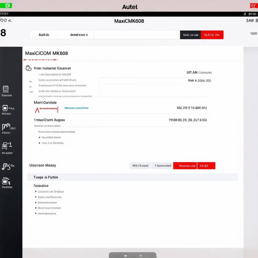 Autel MaxiCOM MK808 Interface