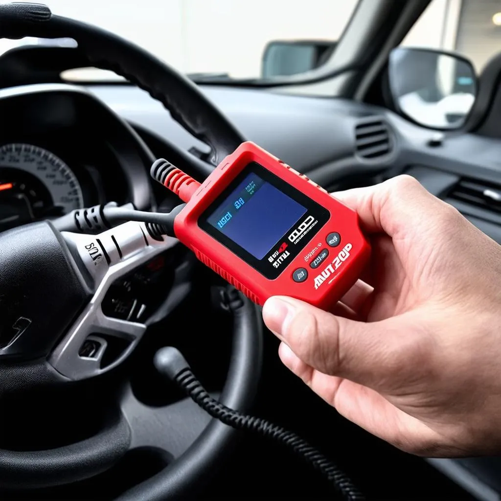 Autel MaxiAP AP200 connected to a car