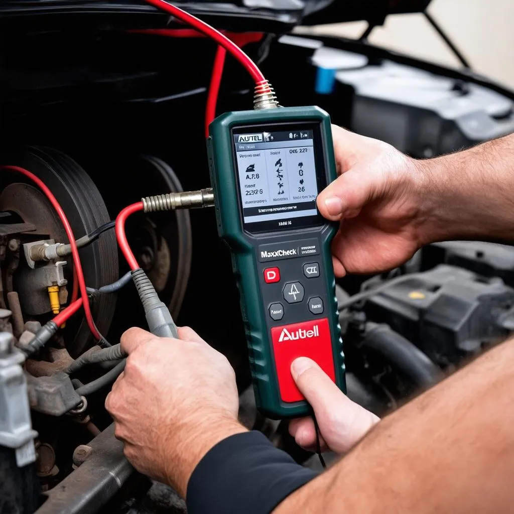 Autel MaxiCheck Pro being used to bleed ABS brakes