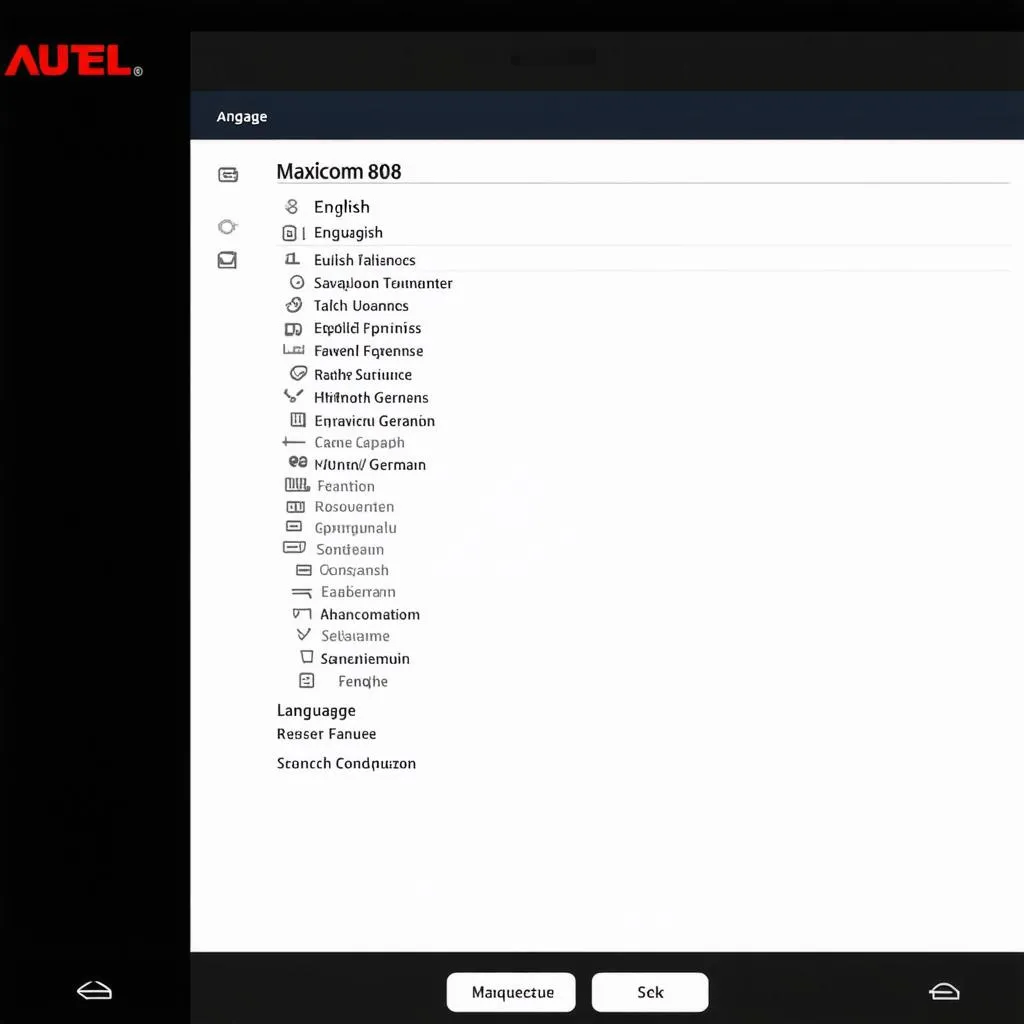 Autel Maxicom 808 Scanner Language Options