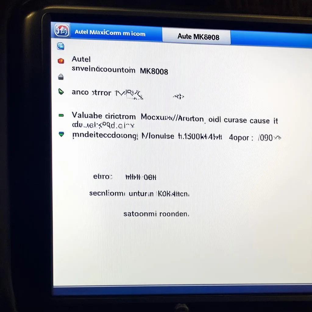 Autel Maxicom MK808 Error Code