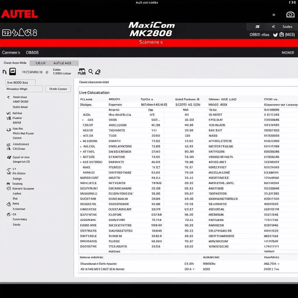 Autel Maxicom MK808 OBD2 Scanner Interface