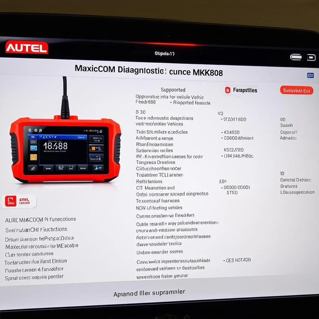 autel maxicom mk808 specs