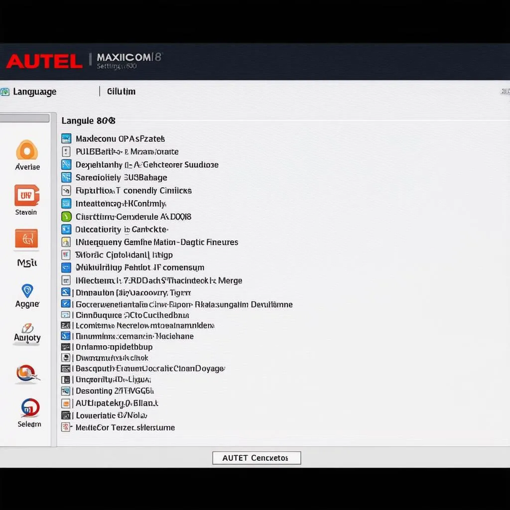 Autel MaxiCOM 808 Language Settings