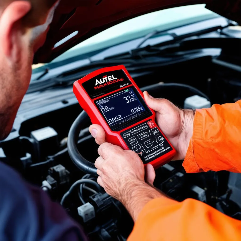 Autel Maxidas for diagnosing a vehicle