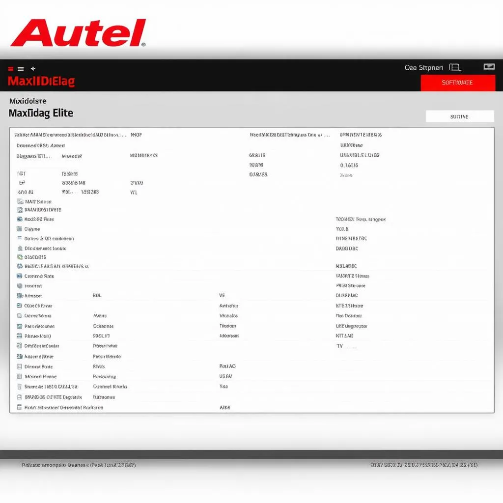 Autel MaxiDiag Elite Software Interface