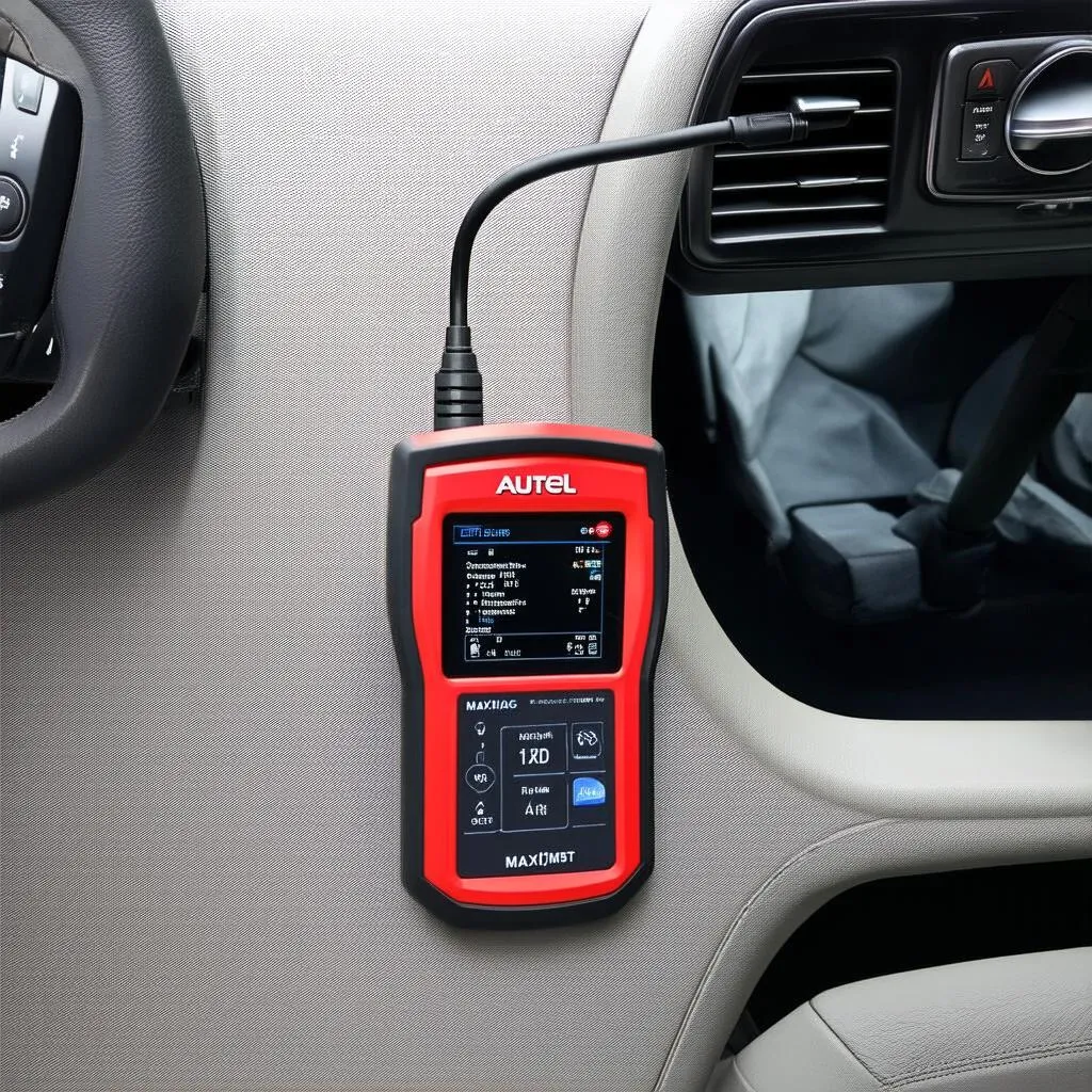 Autel MaxiDiag Elite Software connected to a car