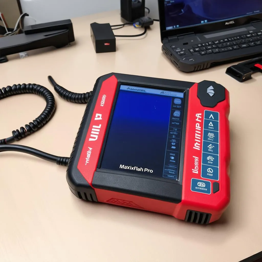 Autel MaxiFlash Pro on a table