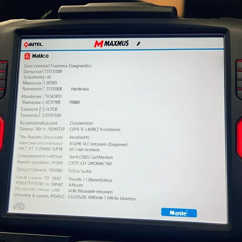 Autel Maximus Matco Scanner Results