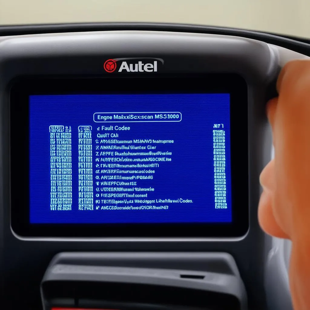 Autel MaxiScan MS300 displaying engine error codes