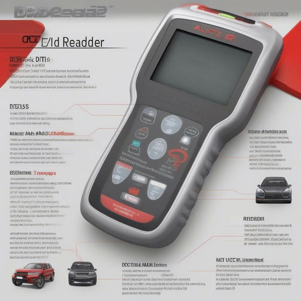 The Autel MaxiScan OBD2 code reader scan tool displaying diagnostic trouble codes and vehicle information