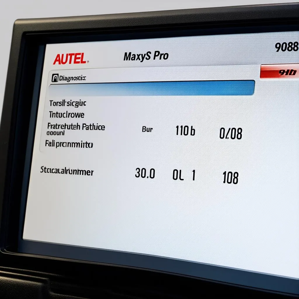 Autel MaxiSys 908 Pro 9H0 Screen Data