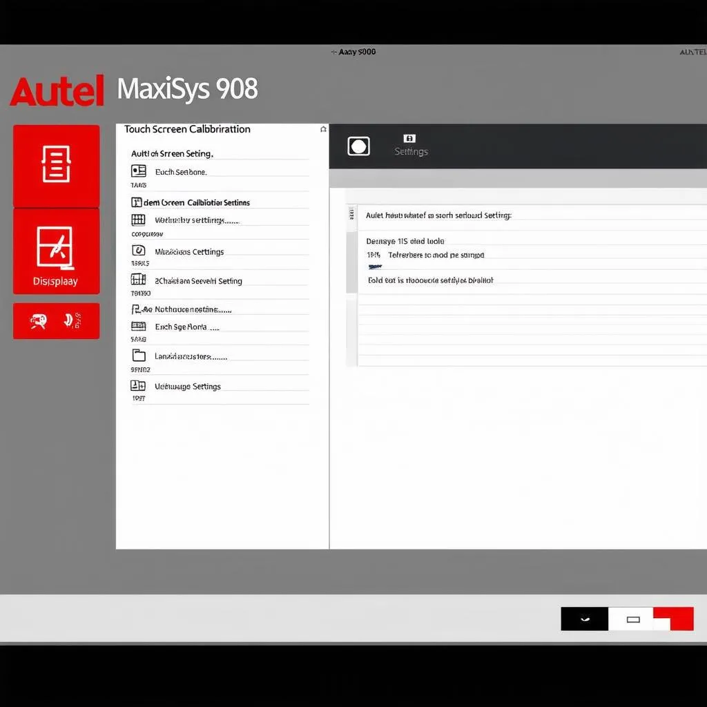 Autel MaxiSys 908 settings menu