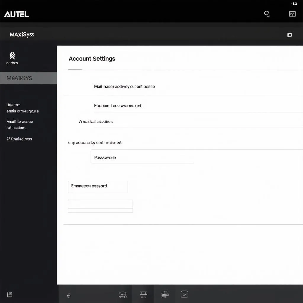 Autel MaxiSys Account Settings