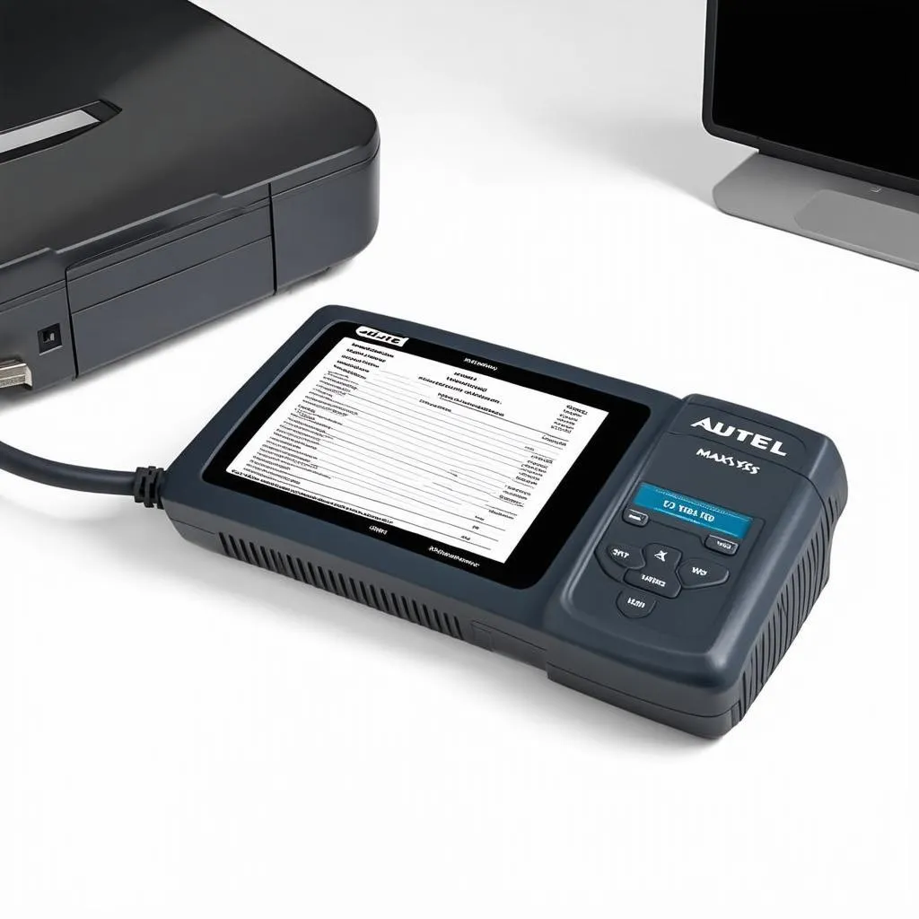 Autel MaxiSys connected to printer via USB