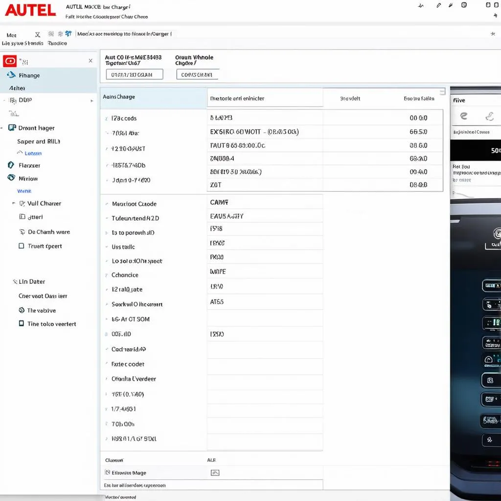 Autel MaxiSys Mini Charger user interface