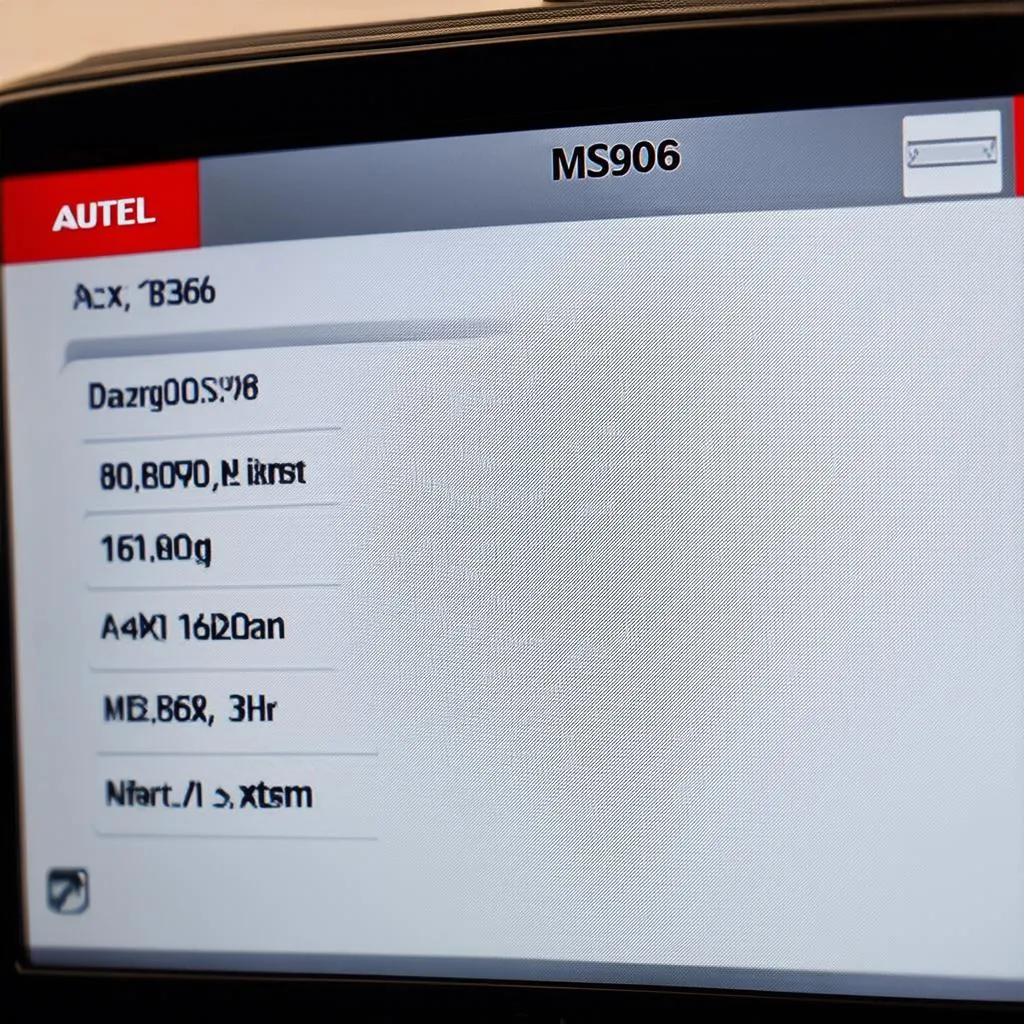 Autel MaxiSys MS906 screen