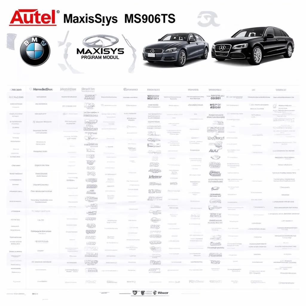 Autel MaxiSys MS906TS Program Module Vehicle Coverage