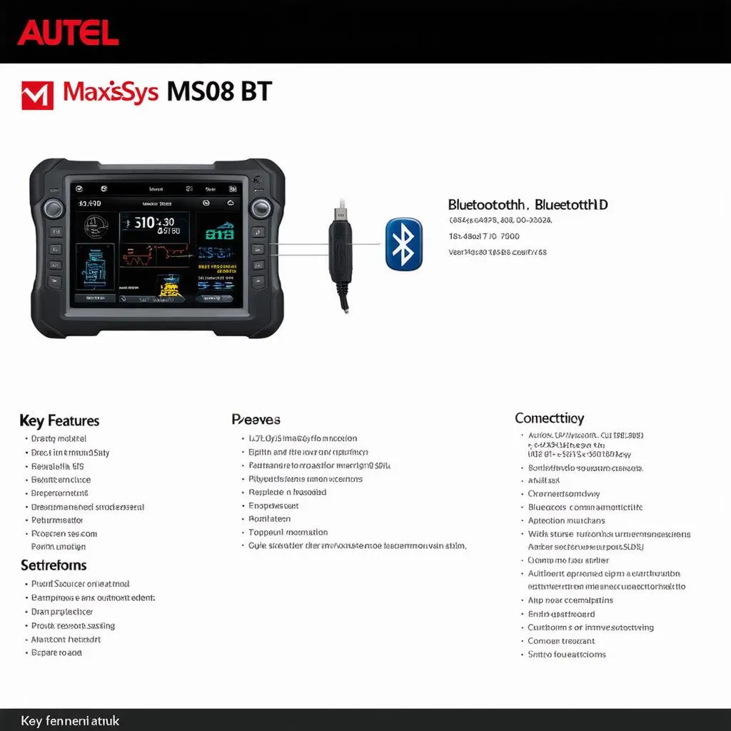 Autel MaxiSys MS908 BT Key Features