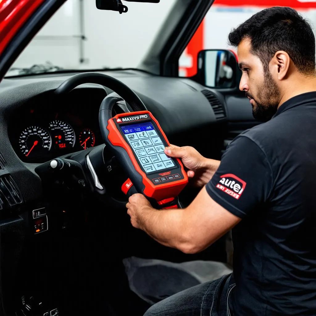 Autel MaxiSys Pro MS908P in a Pakistani Workshop