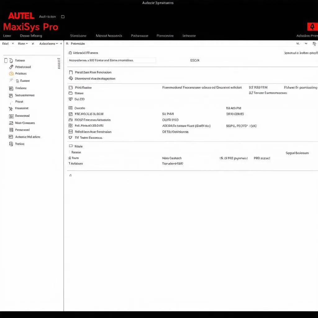 Autel Maxisys Pro Software Interface