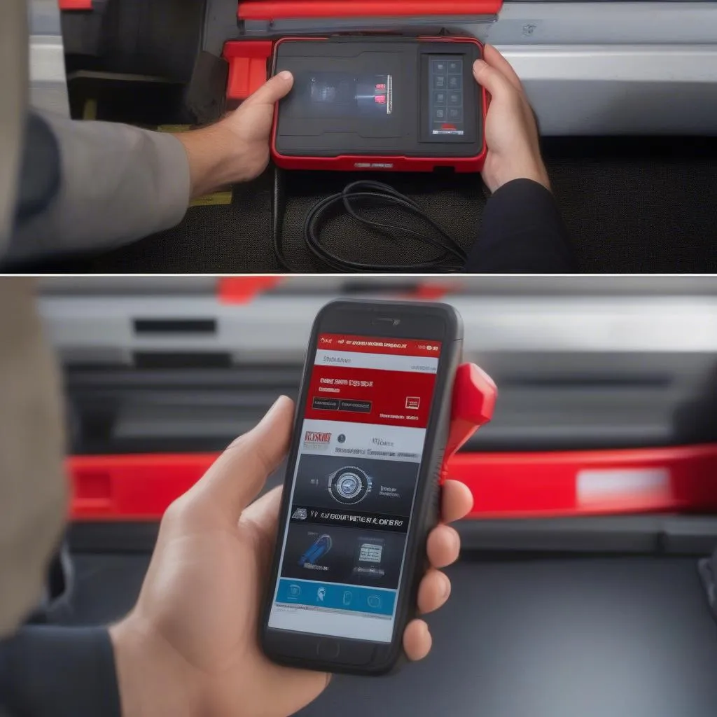 Autel MaxiSys Scanner on Phone