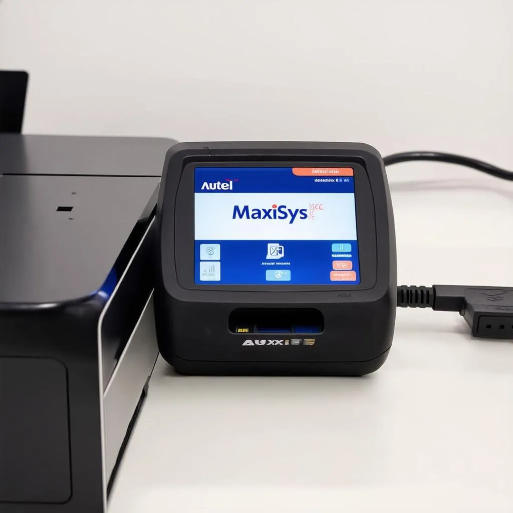 Autel Maxisys Scanner Connected to a Printer