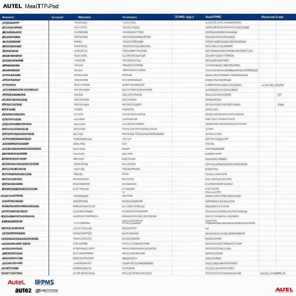 Autel MaxiTPMS Pad compatible vehicles