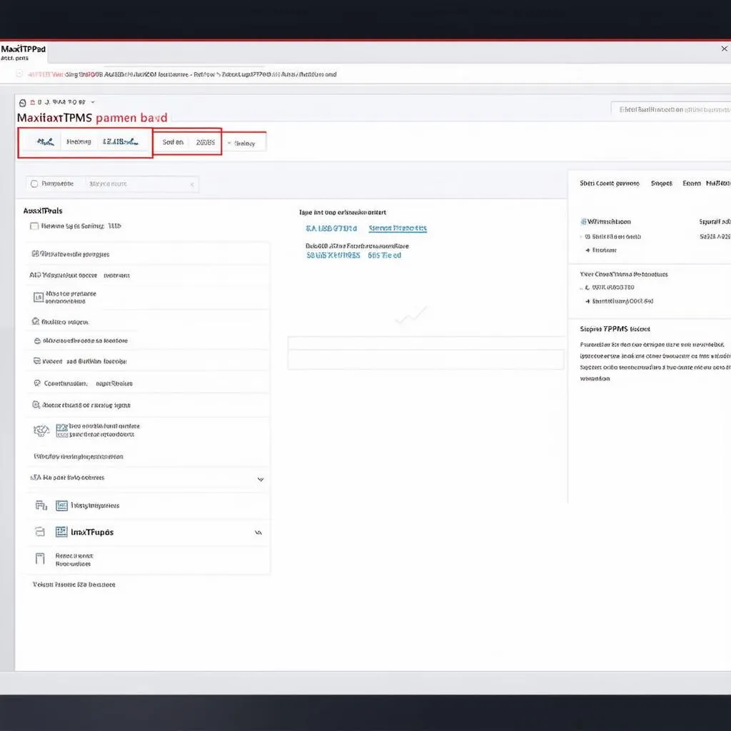 Autel MaxiTPMS Pad user interface