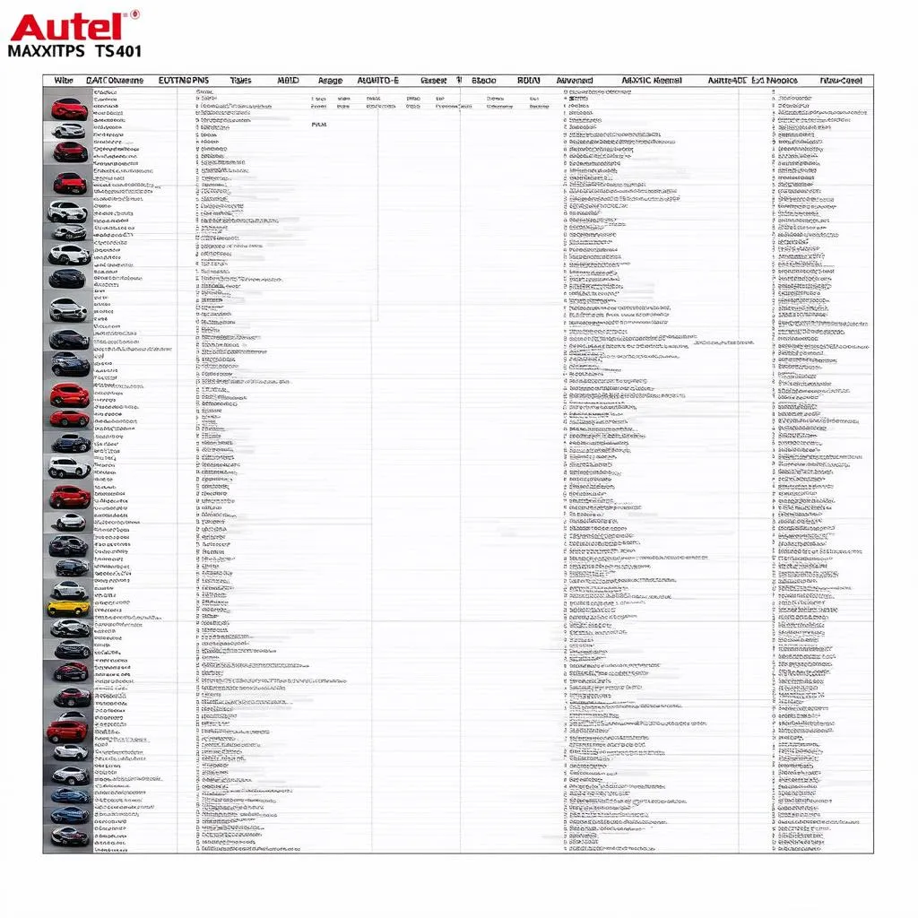 Autel MaxiTPMS TS401 Vehicle Coverage