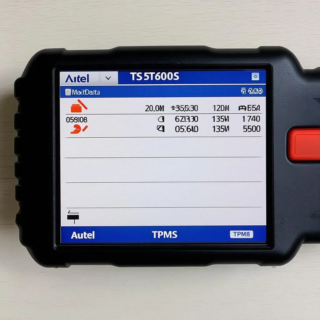 Autel MaxiTPMS TS608 Screen