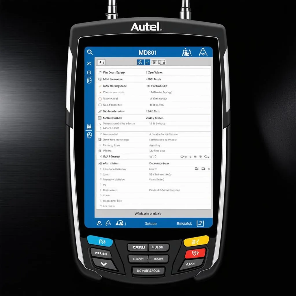 Autel MD801 software interface