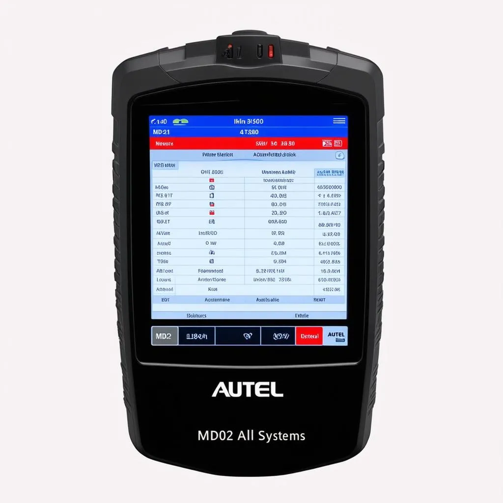 Autel MD802 All Systems screen