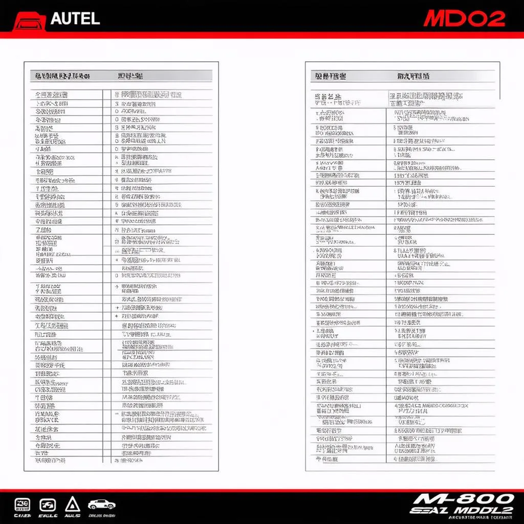 Autel MD802 vehicle coverage